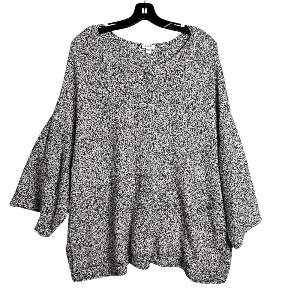Pure Jill large Knit Sweater‎ comfy cozy slouchy marled minimalist cabin core